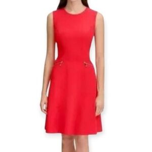 Tommy Hilfiger Red Sleeveless A-Line Dress Sz.14 EUC